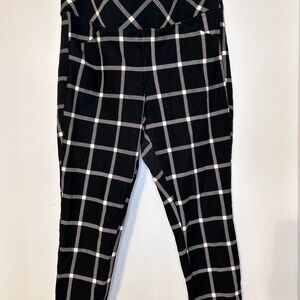 torrid Black Leggings with White Windowpane Check